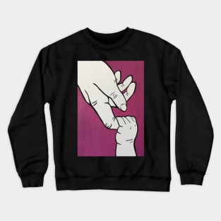 Baby Grabbing Finger Minimalist Art Crewneck Sweatshirt